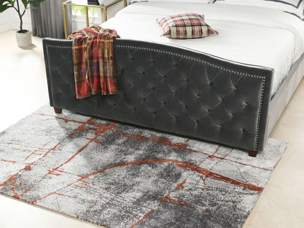 Quarry - 5' X 6.5' Abstract Area Rug - Gray / Orange