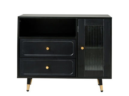 Modern Makeup Vanity Desk With Mirror And Lights Retractable Design Engineered Wood - Black