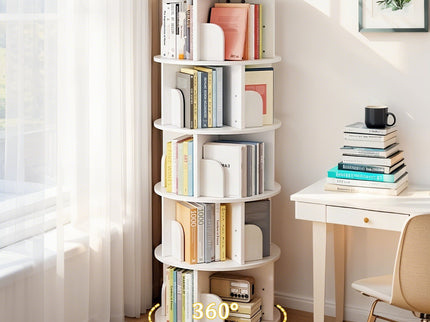5 Tier Rotating Bookshelf, Spinning Design