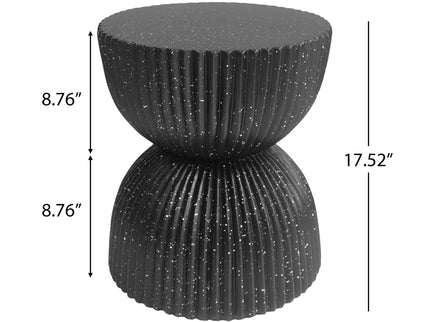 Side Table With Speckled Ribbed Texture