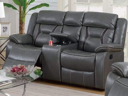 Modern Reclining Loveseat With Console, Cup Holders, Storage