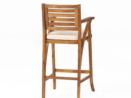 Barstool With Soft Curved Lines And Sturdy Frame (Set of 2) - Brown