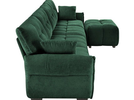 Sofa Set With Ottoman And Pillows, Textured, High Resilience Cushions
