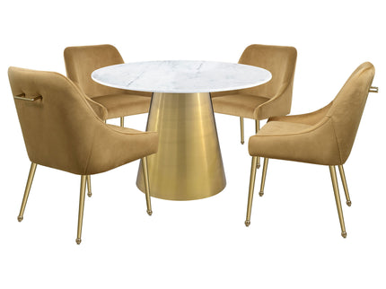 Earline - Round Dining Table - White Marble