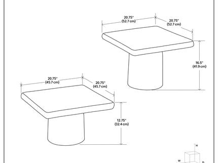 Zachary - 2 Piece Set Cast Aluminum Coffee Table - Black