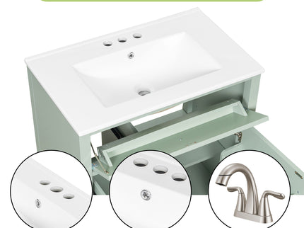 Bathroom Vanity With Sink, 3 Drawers And Adjustable Shelf, Freestanding Storage Unit