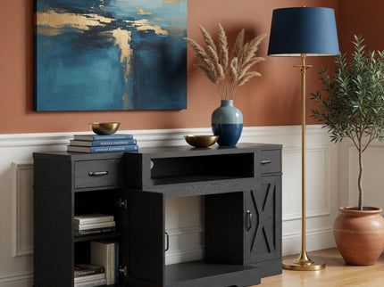 TV Stand With Adjustable Shelves & Double Doors