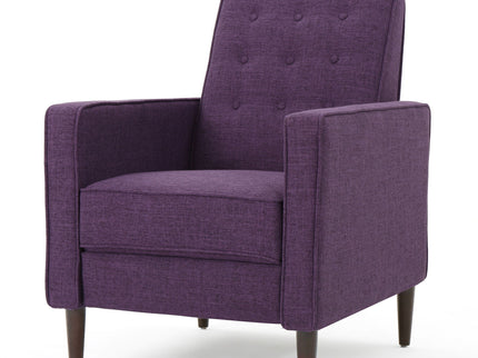 Mid-Century Modern Recliner With Button Tufted Waffle Stitch