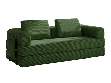 Convertible Sleeper Sofa Bed With Cylindrical Pillow, Fixed Shape Frame