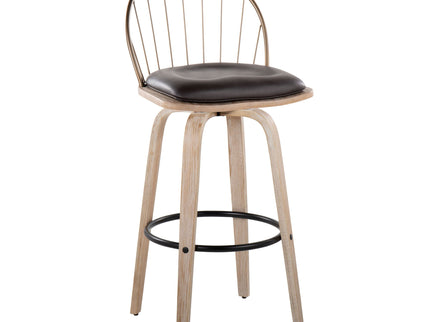 Riley - Industrial / Urban Fixed Height Barstool With Swivel With Removable Cushion (Set of 2)