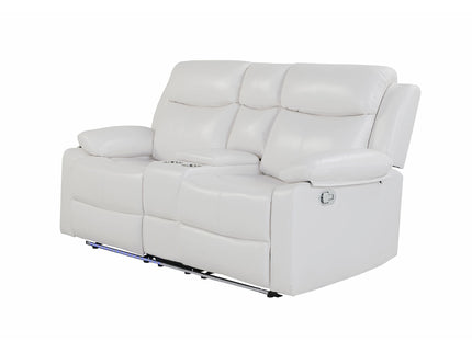 Blanche - Console Reclining Loveseat With LED Lights And Speakers
