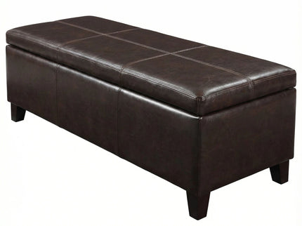 Rectangle Storage Ottoman Bench For Living Room - Brown
