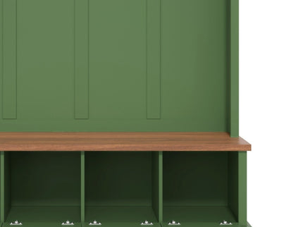 Hall Tree With Storage Bench Mudroom Coat Rack With 6 Hooks