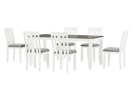 Dining Table Set Retro Style With Extendable Table And Upholstered Chairs