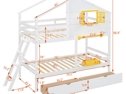 Bunk Bed With Playhouse Roof And Window