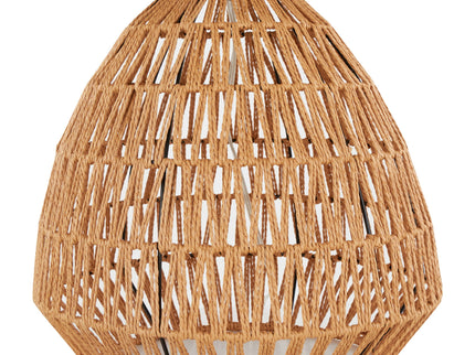 Congo - Contemporary Rattan Table Lamp - Natural / Matte Black / White