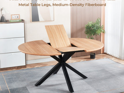 Extendable Round Dining Table - Oak