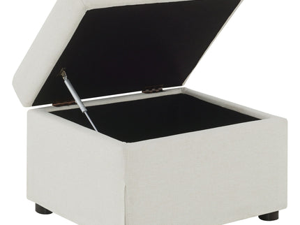 Merced - Upholstered Hydraulic Lift Top Storage Ottoman - Beige
