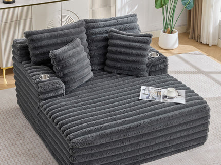 Oversized Chaise Lounge Chair Indoor With Pillows For Living Room