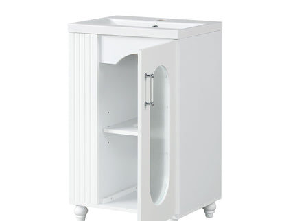 Modern Bathroom Vanity With Sink, Adjustable 2 Tier Shelf