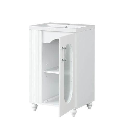 Modern Bathroom Vanity With Sink, Adjustable 2 Tier Shelf