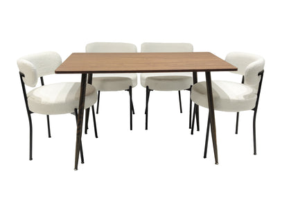 Mid-Century Modern Dining Chair With Curved Backrest