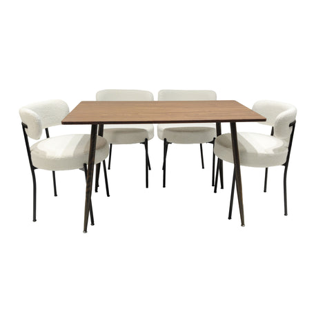 Mid-Century Modern Dining Chair With Curved Backrest