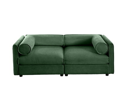 Stylish Sofa With Storage Seat And Cylindrical Backrest