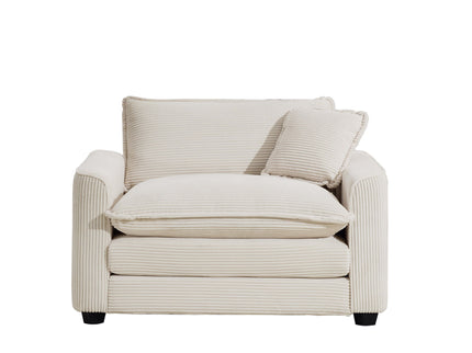Modern Classic Fabric Single Chair Deep Seat Sofa With Pillow