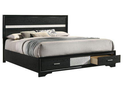 Eastern - King Storage Platform Bed 2 Drawer - Black