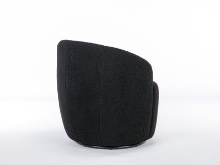 Teddy Fabric Swivel Accent Armchair Barrel Chair With Powder Coating Metal Ring