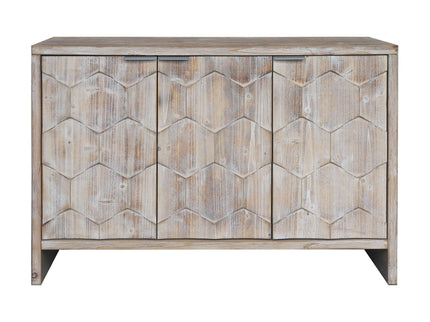 Accent Cabinet Farmhouse Style 3 Door Wooden Cabinet Sideboard Buffet Server Cabinet Storage Cabinet, For Living Room - Natural Wood Wash