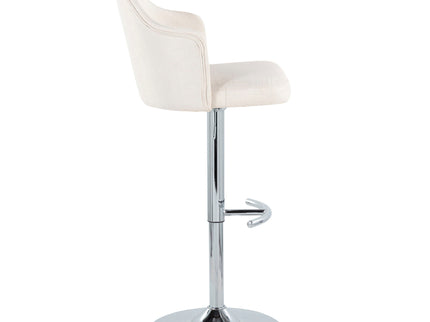 Ahoy - Contemporary Adjustable Barstool With Swivel With Rounded T Footrest (Set of 2)