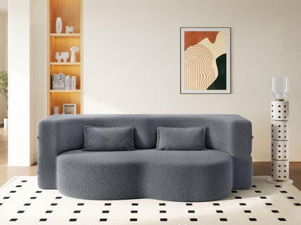 Modern Floor Sofa With 2 Pillows, Twin Size For Living Room