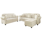 Beige / 3 Pc. 3 Seater Sofa, 2 Seater Sofa, Ottoman