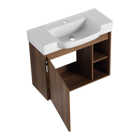 Wall Mounted Bathroom Vanity With Sink & Soft Close Door
