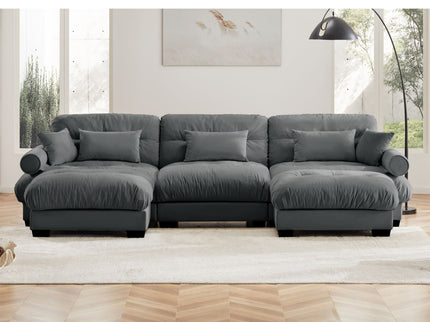 Super Comfort Oversized Modular Sectional Sofa With Movable Ottoman