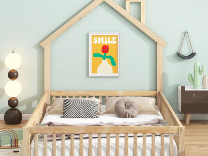 House Platform Bed With Guardrail