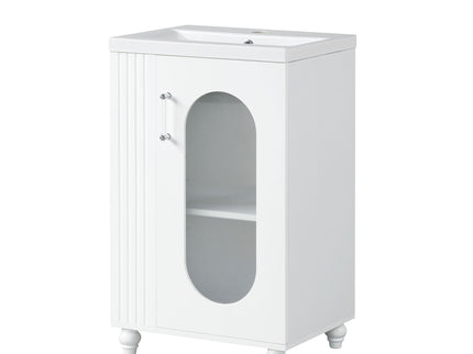 Modern Bathroom Vanity With Sink, Adjustable 2 Tier Shelf