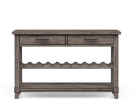 Console Table With Wine Bottle Storage Storage Drawers - Gray