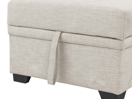Upholstered Sectional & Pull Out Bed And Chaise Storage - Almond