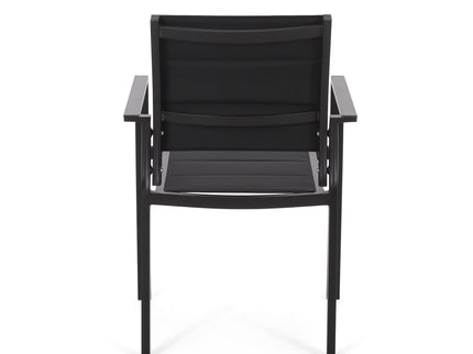 Baird - Outdoor Mesh And Aluminum Dining Chairs - Black
