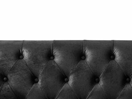 Chesterfield Loveseat, High Tech Fabric Roll Armrest