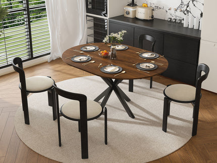 Round Dining Table With Extendable Blades, X Base