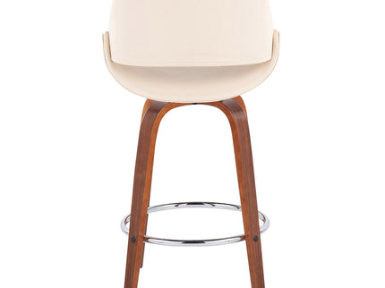 Fabrico - Mid Century Modern, Fixed Height Counter Stool With Round Footrest (Set of 2)