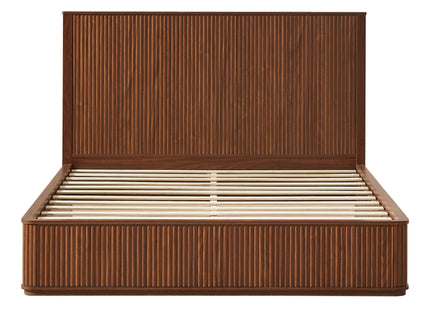 Wave Pattern Headboard Platform Bed Frame
