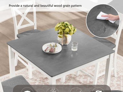 5 Piece Counter Height Dining Table Set With 4 Chairs