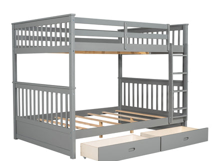 Bunk Bed With Ladders And 2 Storage Drawers