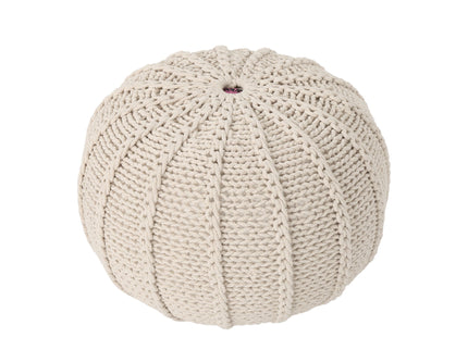 Bordeaux - Knitted Round Pouf Ottoman And Floor Cushion