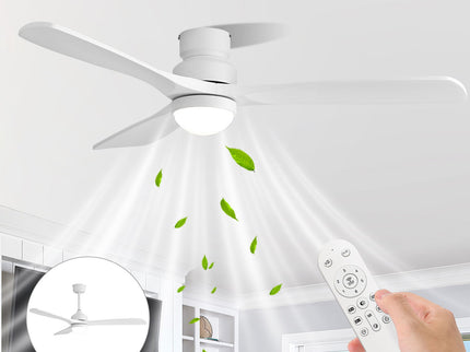 52" Ceiling Fan With Dimmable LED Light, 6 Speed DC Motor, 3 Blades
